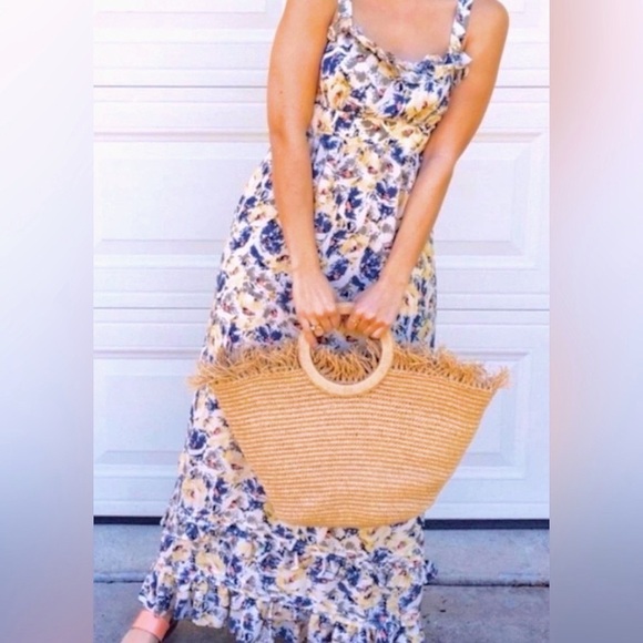 Anthropologie | Sleeveless Moulinette Soeurs Hydrangea Petals Silk Maxi Dress - Picture 4 of 12